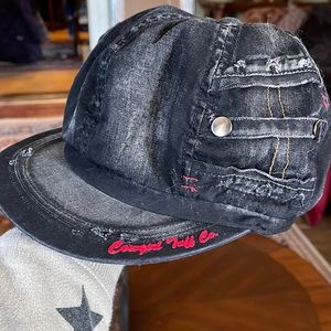 Cowgirl Tuff Co. black distressed newspaper boy hat size M new without tags